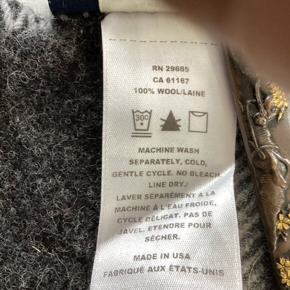 PENDLETON Eco-Wise Wool Throw Blanket  | Irving Charcoal 58x48 Washable - Picture 6 of 11